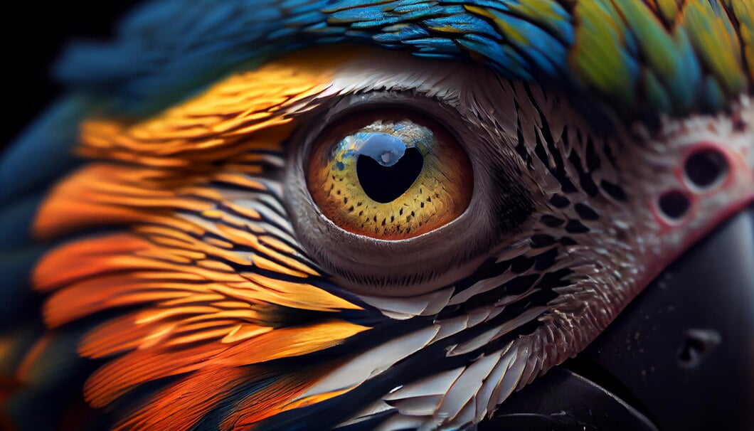 animal feather beak eye close up generative ai 188544 9122