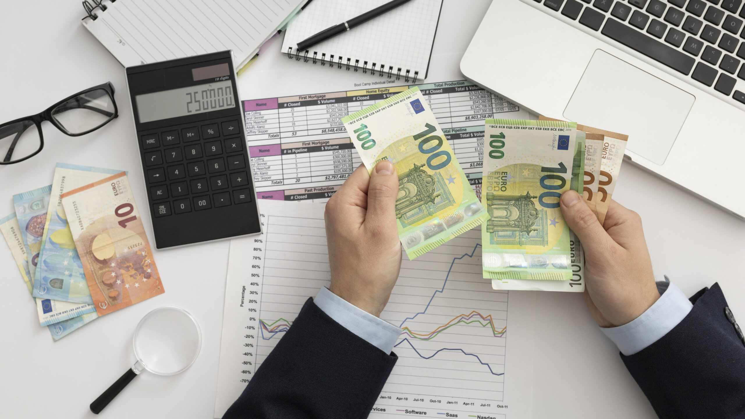 flat lay business man checking finance manners scaled