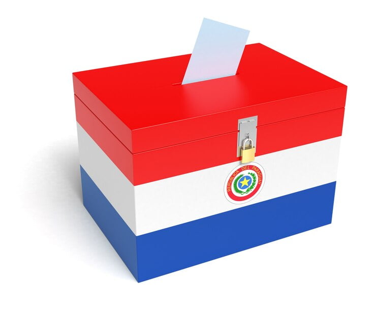 paraguay flag ballot box isolated white background 3d rendering 519469 3161