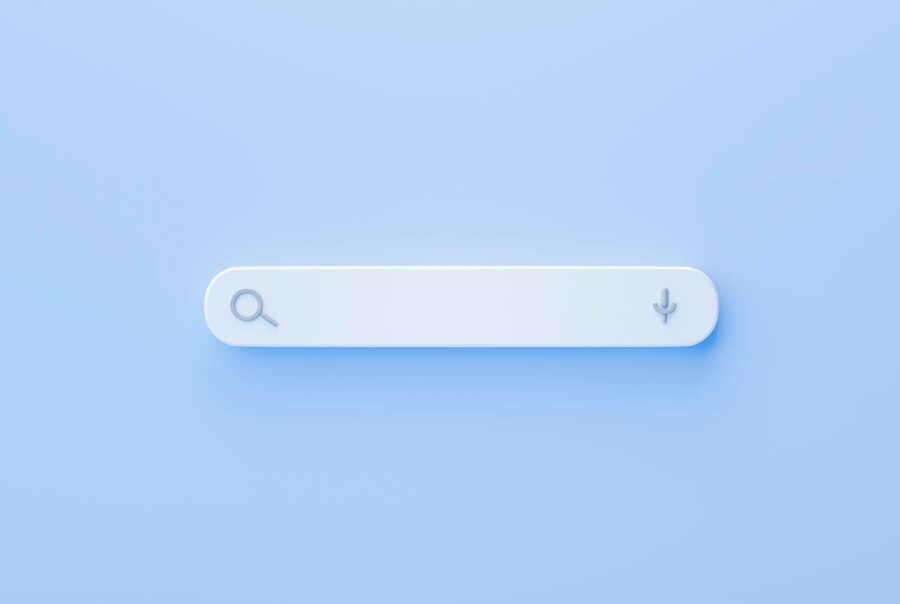 white bar search web search engine blue background 3d rendering 56104 1517