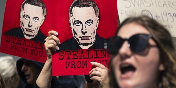 New York'ta Elon Musk karşıtı gösteri düzenlendi