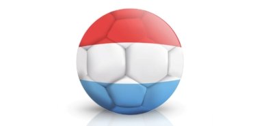Soccer ball of Luxembourg over white background