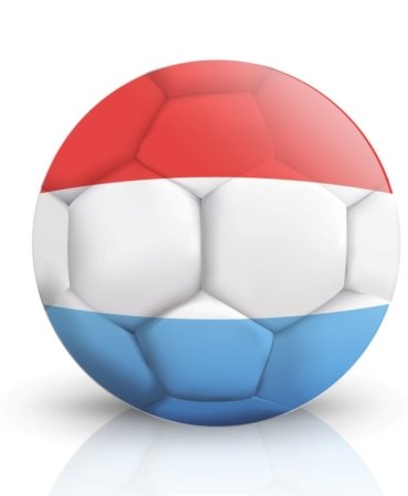 Soccer ball of Luxembourg over white background