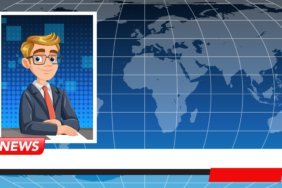 Animated News Anchor Illustration