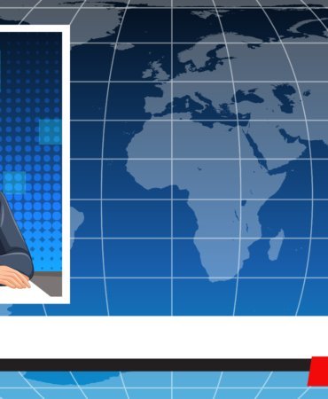 Animated News Anchor Illustration