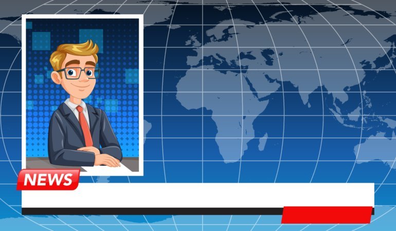 Animated News Anchor Illustration