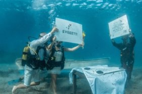 Çanakkale'de deniz tutkunu çift su altında evlendi