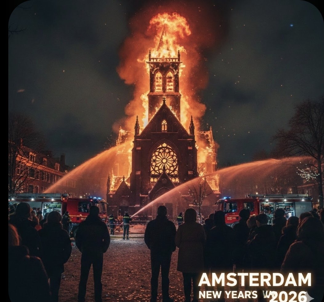 Amsterdam'ın Tarihi Vondelkerk Kilisesi Yılbaşı Gecesi Büyük Yangında Neredeyse Tamamen Yok Oldu 1 Screenshot 20260101 153047 Edge