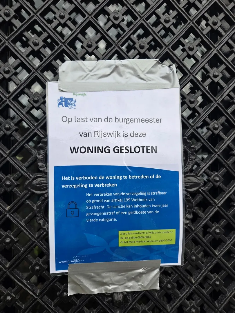 Rijswijk Belediye Başkanı Şahin’den Sert Uyuşturucu Operasyonu: Pasgeld’de Konut Kapatıldı