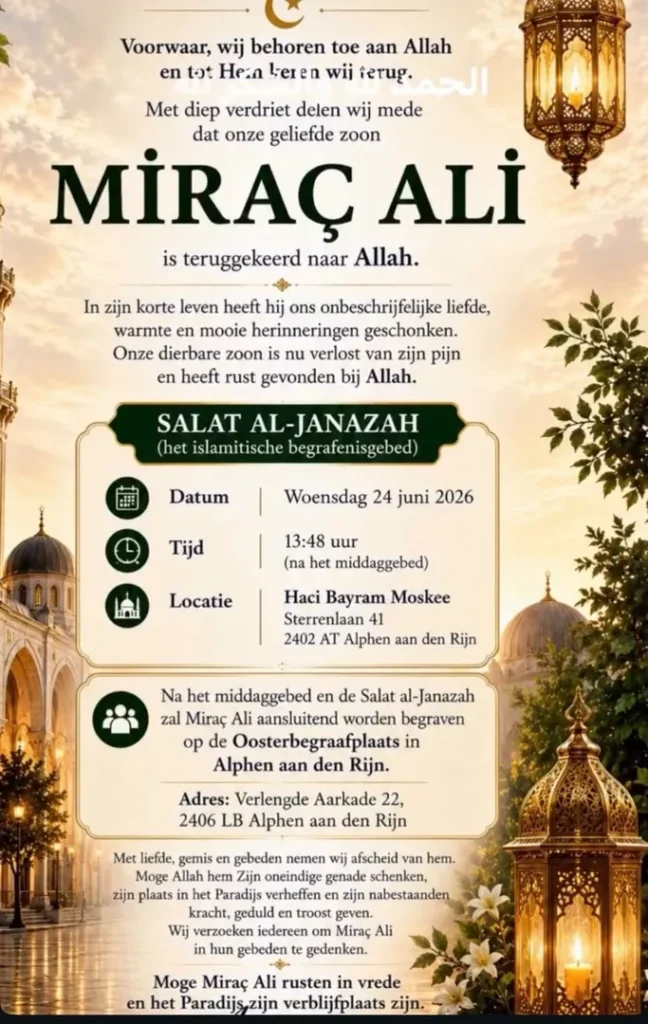 Hollanda'da 12 Yaşındaki Miraç Hayatını Kaybetti... 7 mirac 2