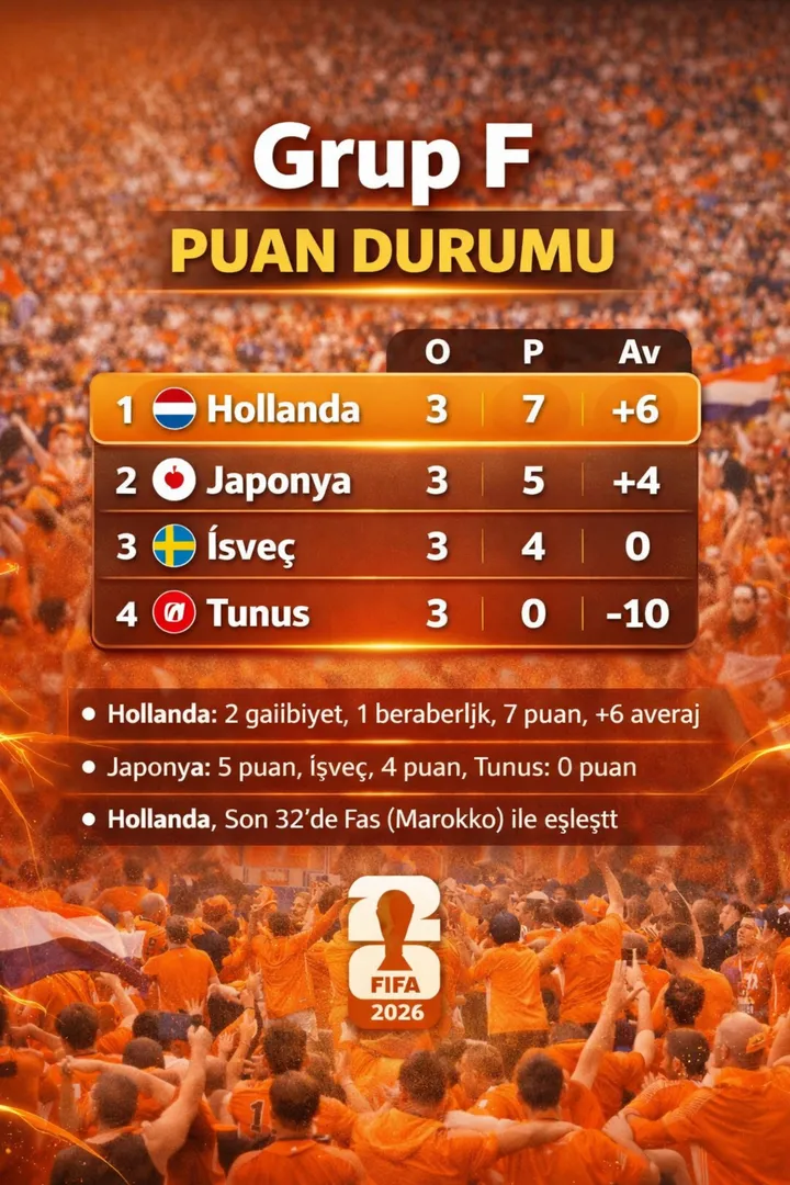 puan durumu hollanda tunus