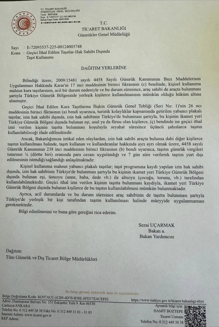Ticaret Bakanlığı'ndan Net Uyarı: "Emanet Araç" Hatası Gurbetçiye Pahalıya Patlıyor 4 Screenshot 20260711 004114 Gallery