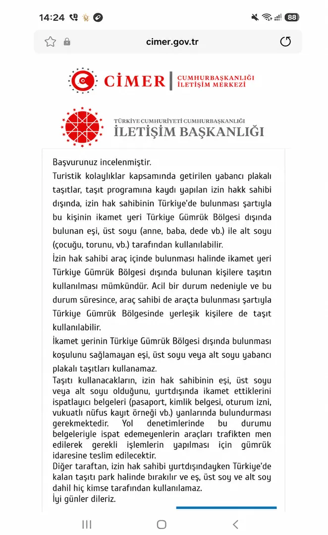 Bakan Bolat'ın "Herkes Sürebilir" Sözü Resmi Yazıyla Çürütüldü 4 file 0000000049e071f4bce2a9ab9c03cbf1
