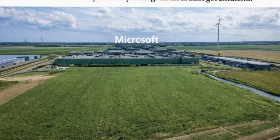 Microsoft’un Hollanda’daki bilgi tarlası dron ile görüntülendi