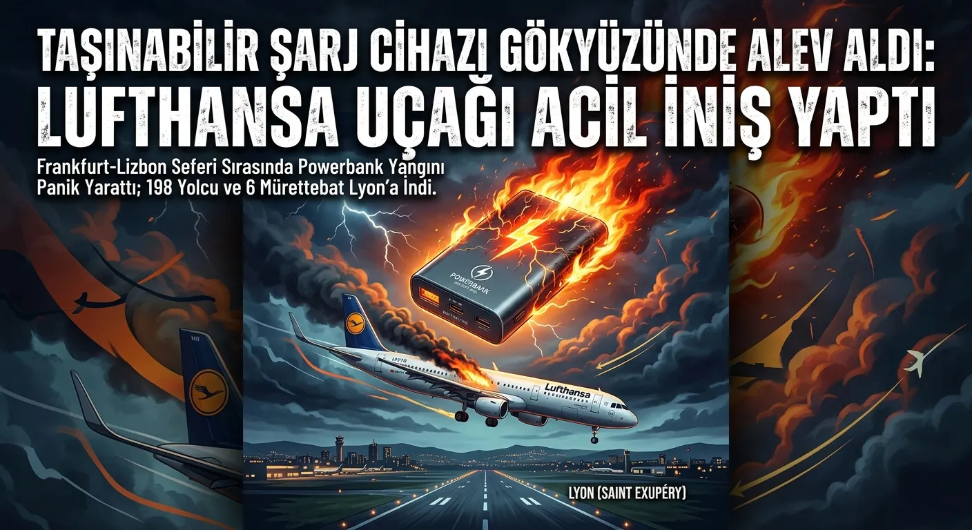 Lufthansa Uçağı Powerbank Yangını Nedeniyle Lyon’a Acil İniş Yaptı